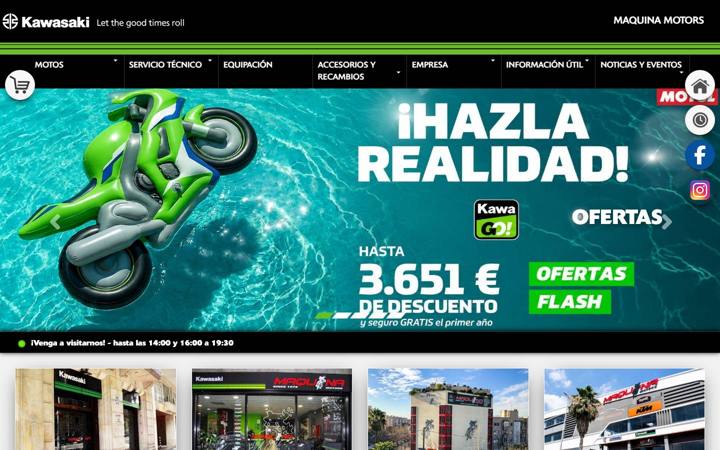 Web de Kawasaki Máquina Motors